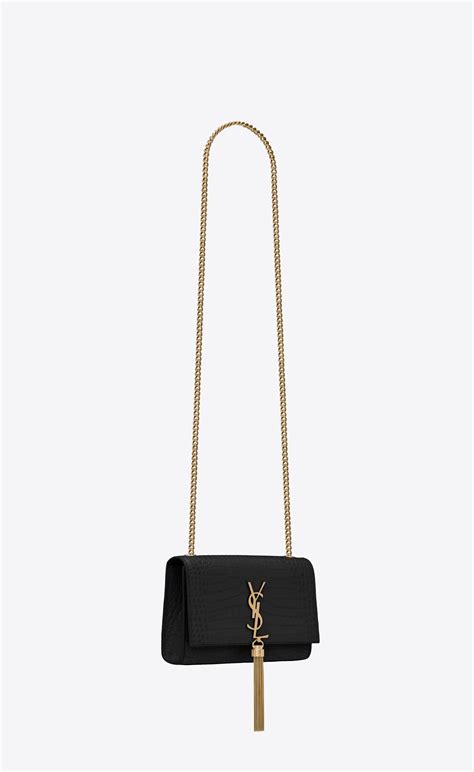 ysl kate crocodile small|KATE SMALL TASSEL IN CROCODILE.